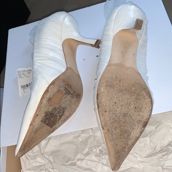 MIDNIGHT 00 PATENT LEATHER & TULLE PUMPS - Picture 7 of 9